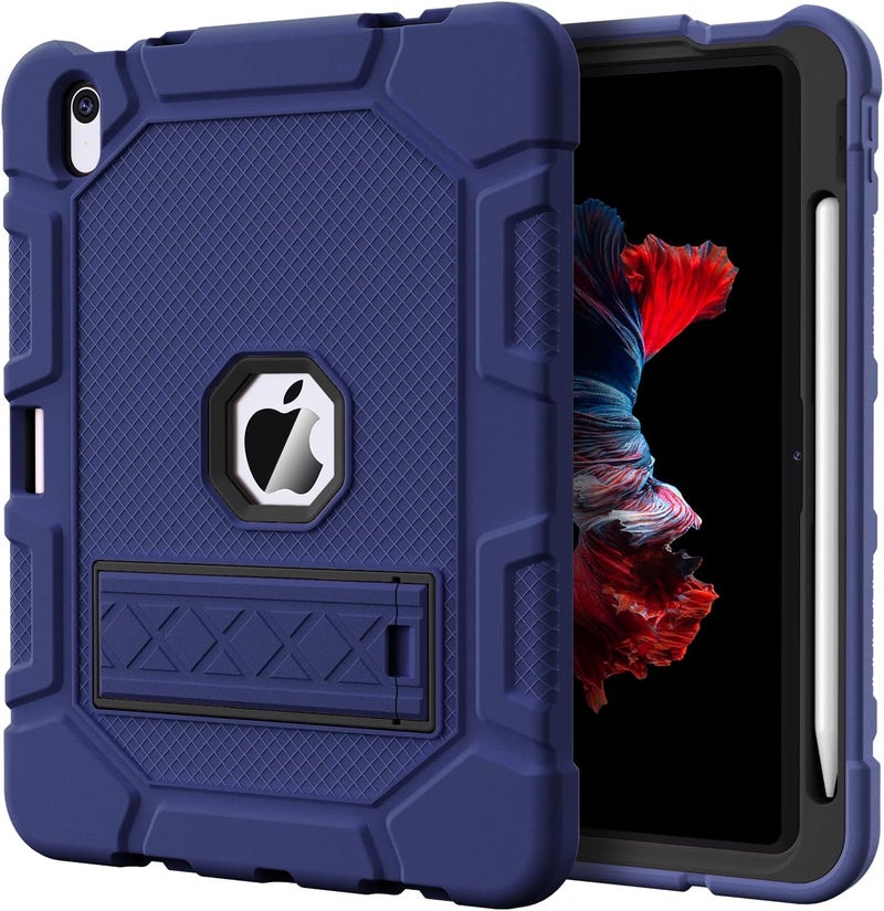 Azzsy Case for iPad (A16) 11th Generation 11 Inch 2025 / iPad 10th Generation 10.9 Inch 2022, [Built-in Pencil Holder] Heavy Duty Shockproof Rugged Protective Case, Navy Blue2 - Image 1
